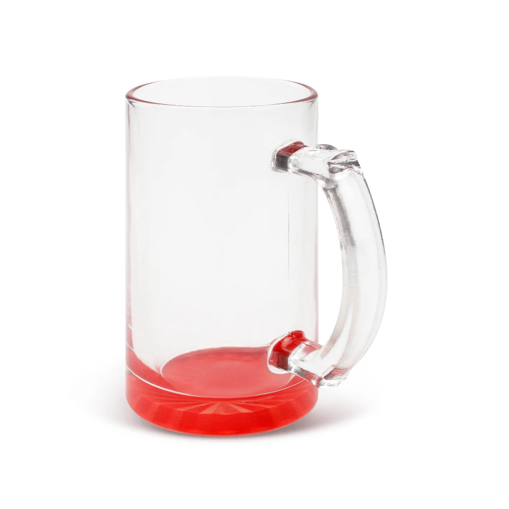 

Wholesale 16oz Hot Sale Sublimation Clear Glass Beer Mug Coated Blank Glass Cup Customizable Beer Glass Mug Fabric, 8 colors