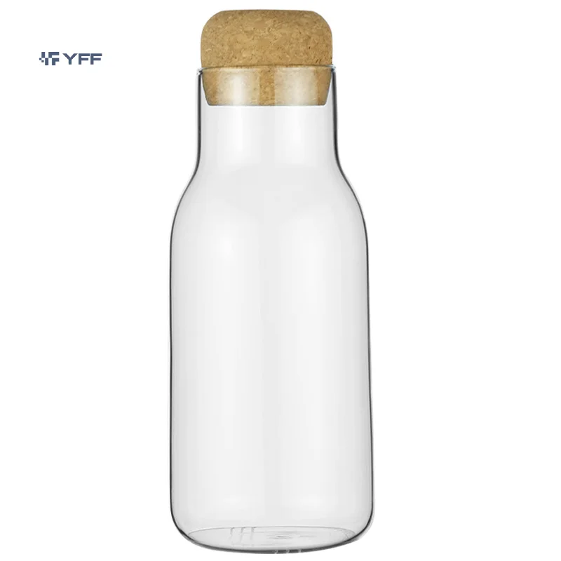 

Storage tank Lead-free glass household dried fruit coarse cereals tea storage bottle Cork coffee bean spice sealed jar