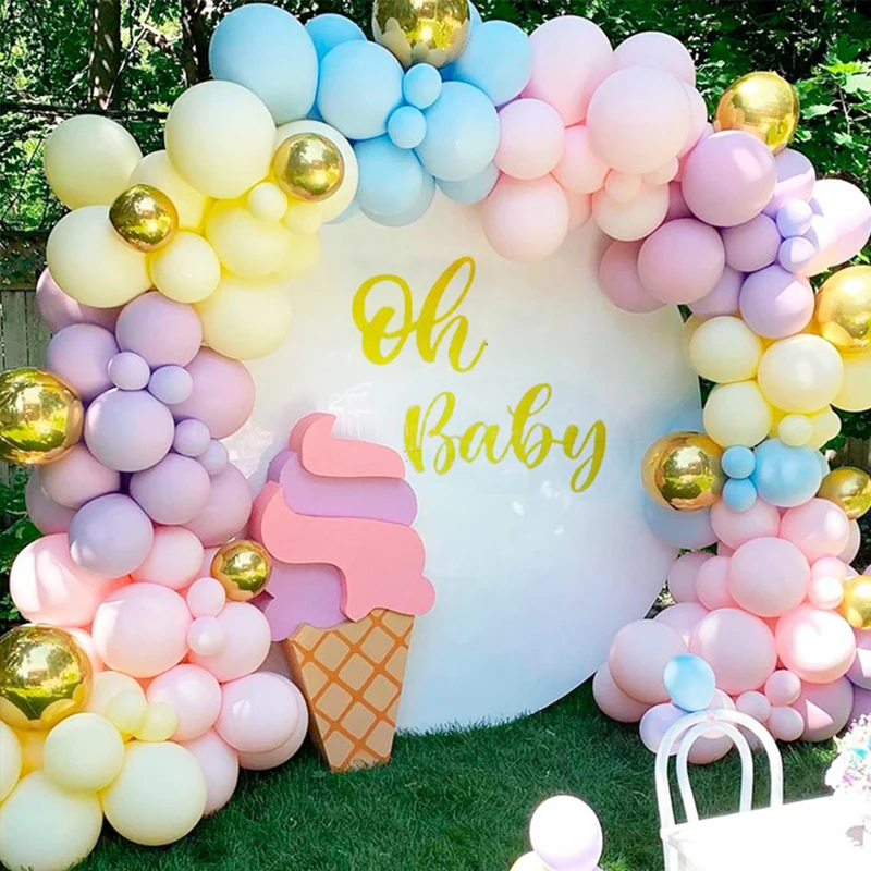 

Wedding Birthday Birthday Party Decor Kids Baby Shower 127pcs Macaron Balloons Garland Arch Rose Gold Confetti Balloon