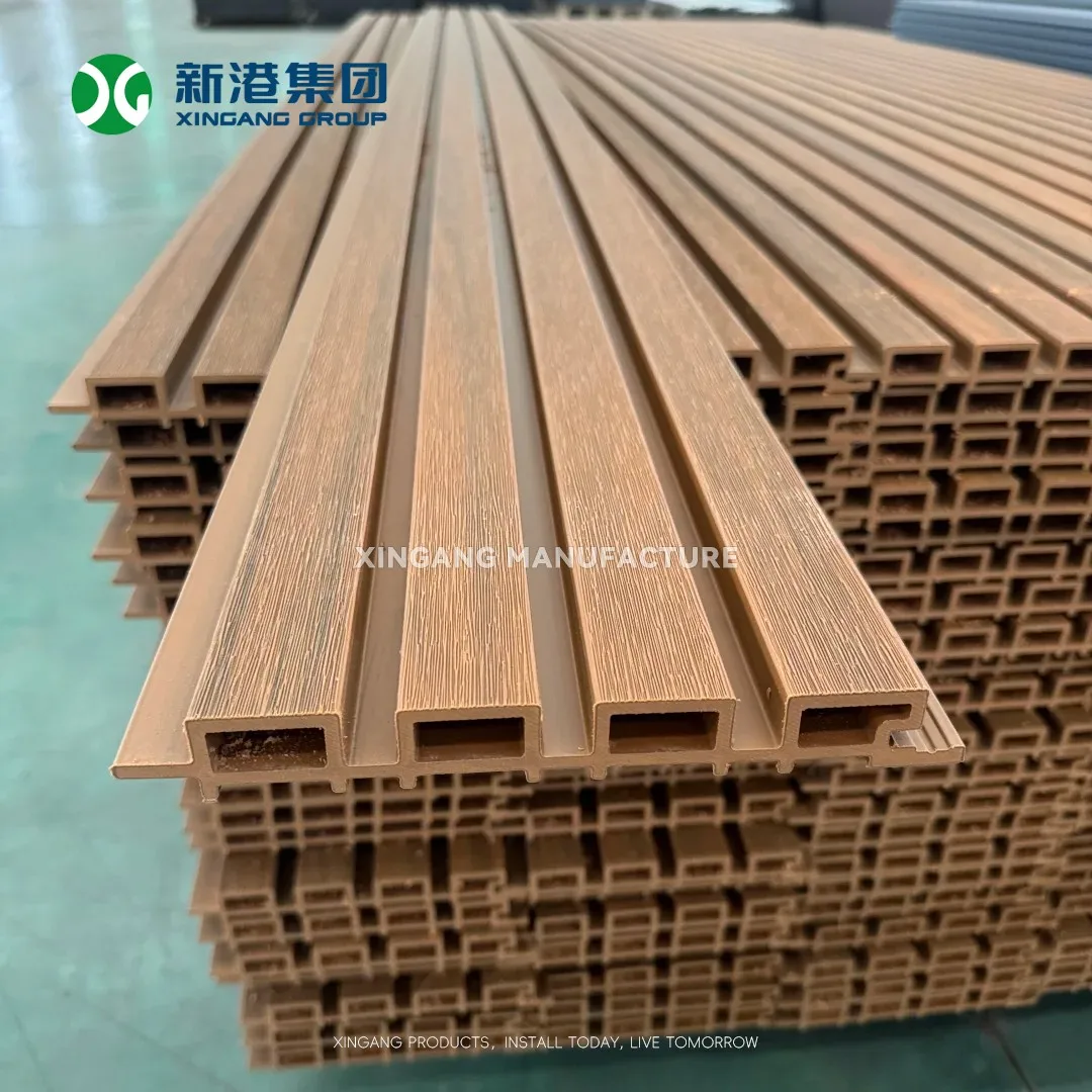 Warm Brown WPC Panels Stack