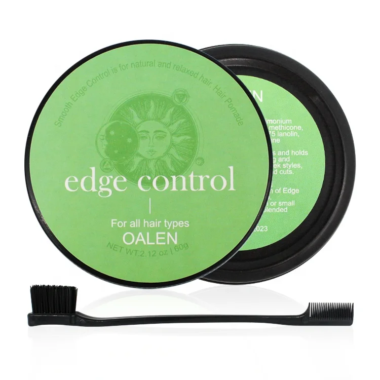 

OEM ODM Amazon Hot Sales Long Lasting Black Hair Edge Tamer Hair Gel Wax 60G Strong Hold Edge Control with Brush