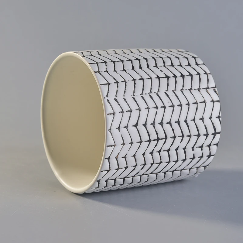 Weave Pattern Ceramic Candle Jars