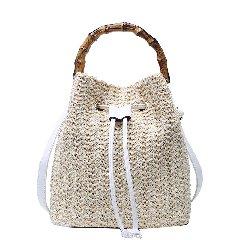 

Fashion Wholesale Women High Capacity Shoulder Bag Beach Tote Bag Ladies Summer Straw Bag Woven Handbags, White,khaki,brown