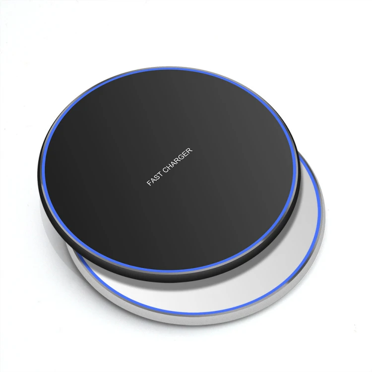 

Hot Sale QI Standard Custom Logo Wireless Charger With Zinc Alloy Base, Black