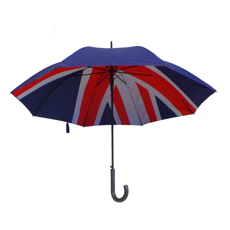 

Promotional Gift Custom Print UK Flag 23 Inch Stick Umbrella with J Shape Handle, Blue,white,red,black or any pontone color