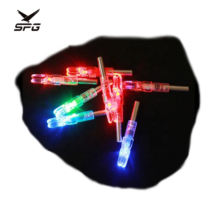 

Automatically 3pcs Pack Hunting Shooting Fit 6.2mm Lighted Arrow Nock LED Archery Arrow Lighted Nocks for arrows, Red/blue/colorful