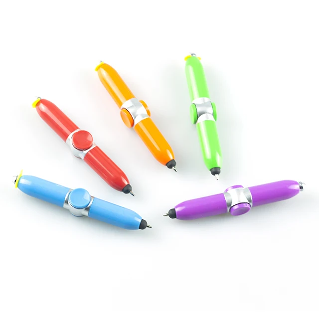 

Multi function cute fidget spinner stylus screen ball ballpoint pen with light