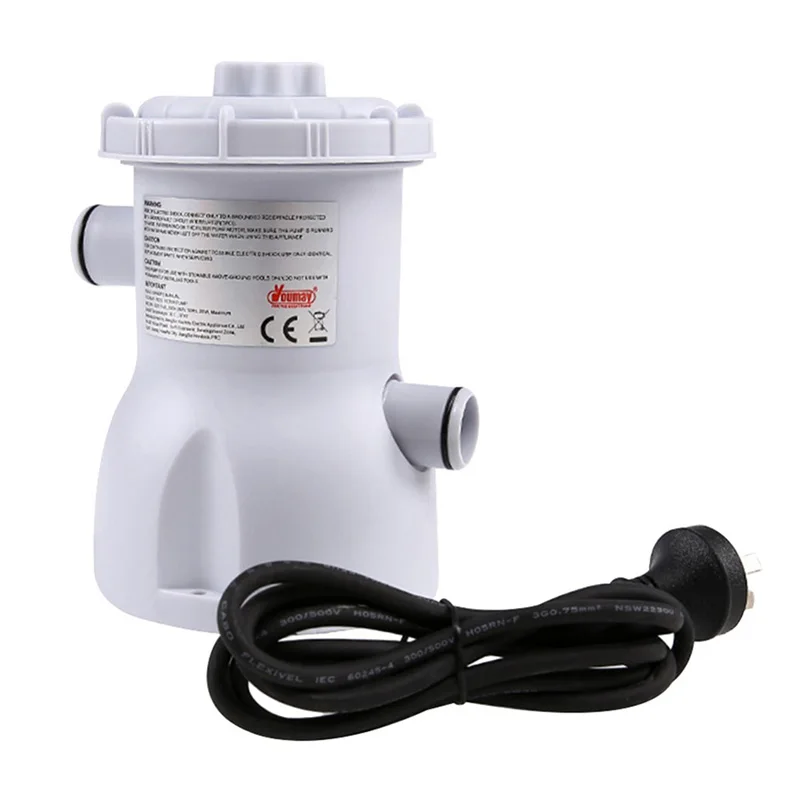 

P12250 Pool Cleaner 220V Filter Pump Circulation Pool Cleaner Electric Swimming Pool Oil Filter, White