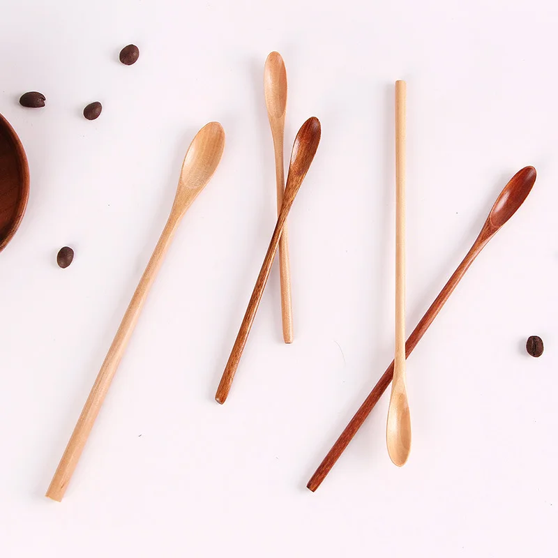 

Wholesale Long Handle Wood Coffee Spoon for Coffee Wooden Honey Spoon Coffee Cupping Spoon, Wood color,old paint