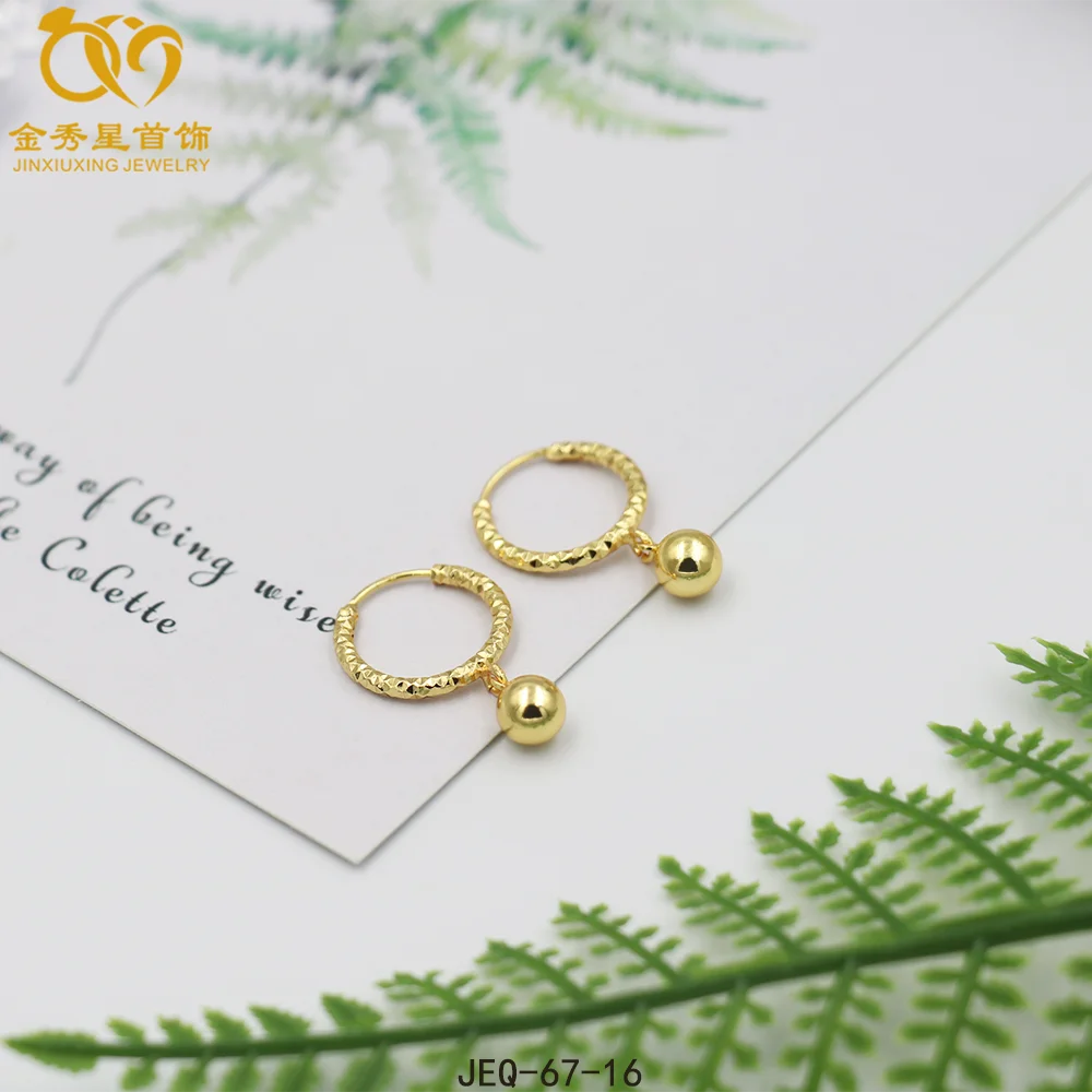 

Jxx New Design 24K Gold Filled Drop Flower Earring Vintage Trendy Round Circle Beaded Earring Dubai Brass Simple Star Rose Women