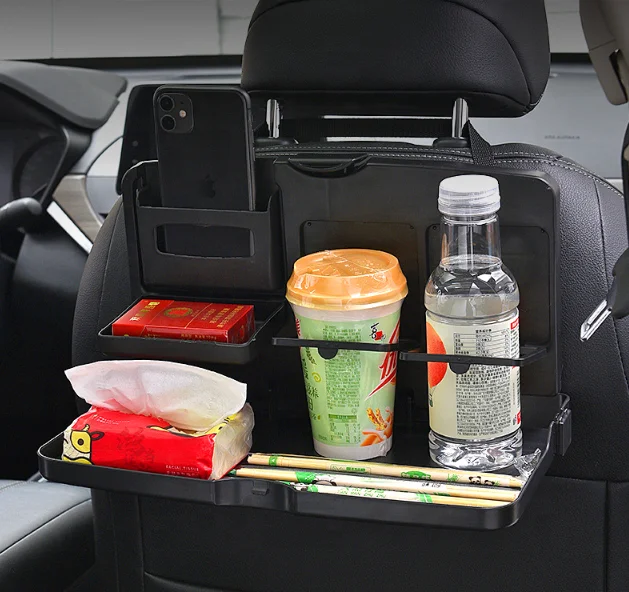 

Car Gadgets Multi Use Car Food Tray Foldable Rear Seat Dining Table Car Seat Travel Laptop Food Tray Table With Cup Phone Holder