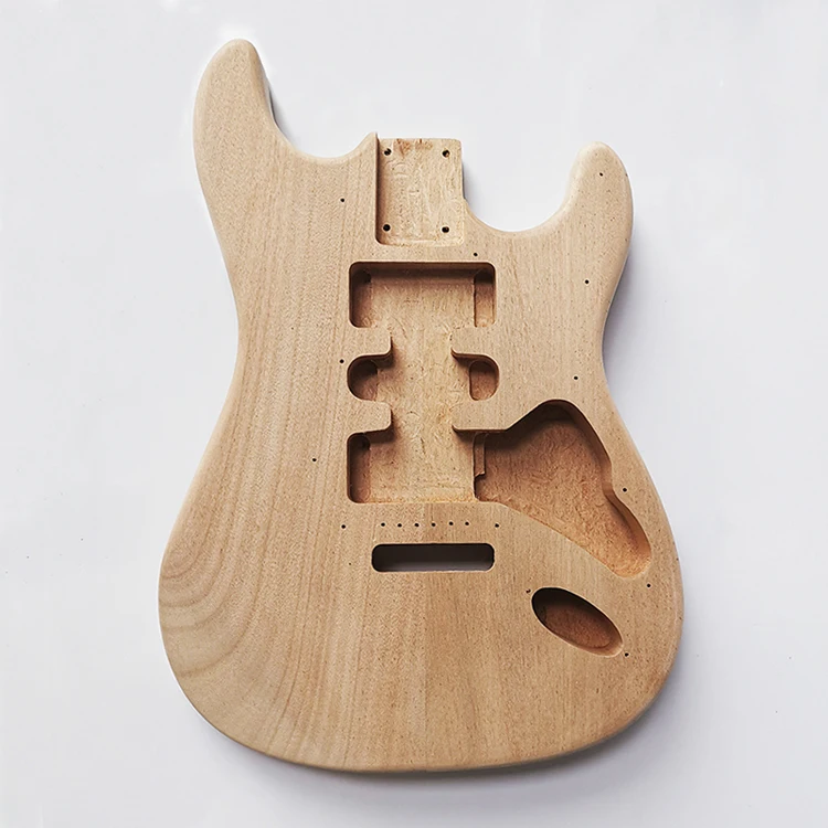 

Custom Alder Solid Electric Guitar Body unfinished replacement Guitar body with good price, Nature