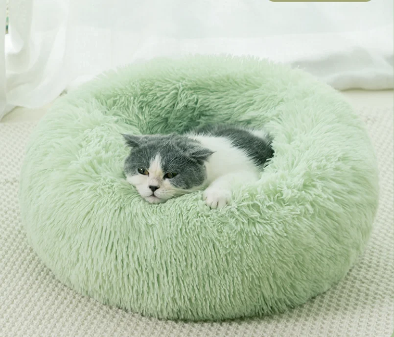 

Pet cat nest Plush Dog Mat cat bed pet supplies, Yellow, blue, black, red, pink