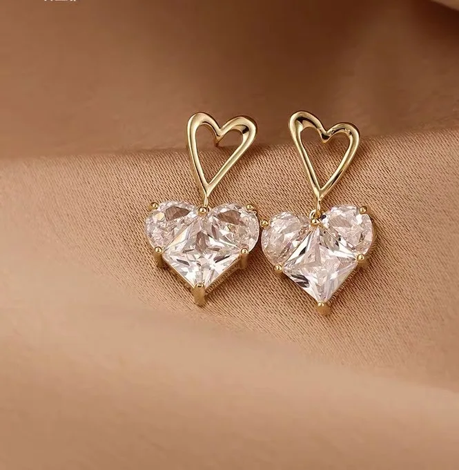 

XUNBEI new hotsale fashion popular jewelry 2021 trendy heart earrings for women