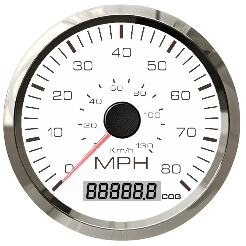 

Vehicle Motorcycle Truck 35 60 80 160MPH/KMH Analog COG GPS Speedometer 85mm, Black and white face for optional