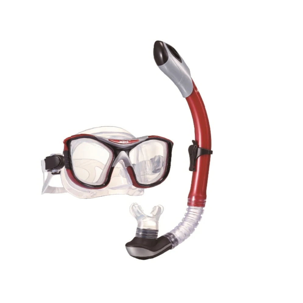 

Snorkel Dive Mask with Silicone Skirt and Strap for Scuba Diving Snorkeling and Freediving, Black,red,grey etc
