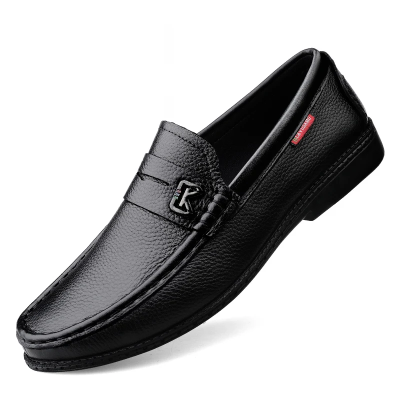 

Men's leather shoes of new style Stylish casual shoes Soft and comfortable shoes in stock, Black/white