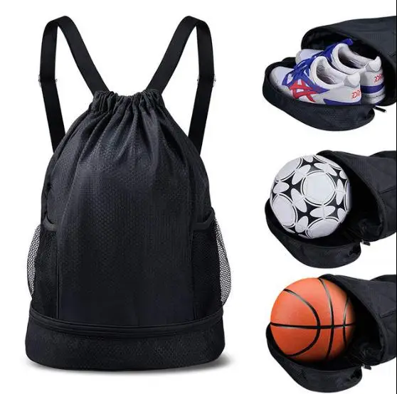 

2021 custom logo leisure waterproof men drawstring sport bag backpack for gym