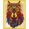 Wholesale Special Shaped Diamond Painting Cross Stitch Color Wolf Head Craft Painting Needlework Diy Wall Art Decor