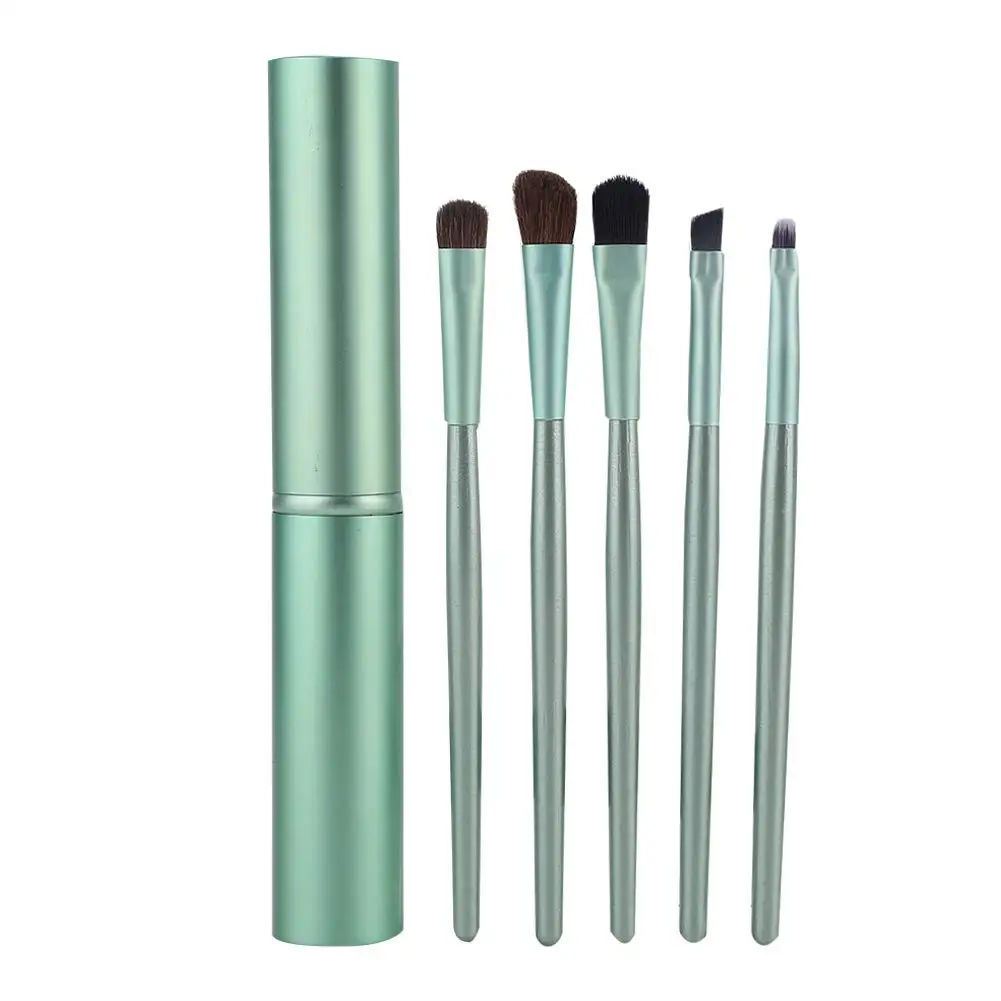 

Private Label Mini Makeup Brushes Set with Tube Holder Cosmetic Eyeliner Eyebrow Eyeshadow Eye Foundation Brush Beauty Tools, Purple ,green ,rose gold,green,black