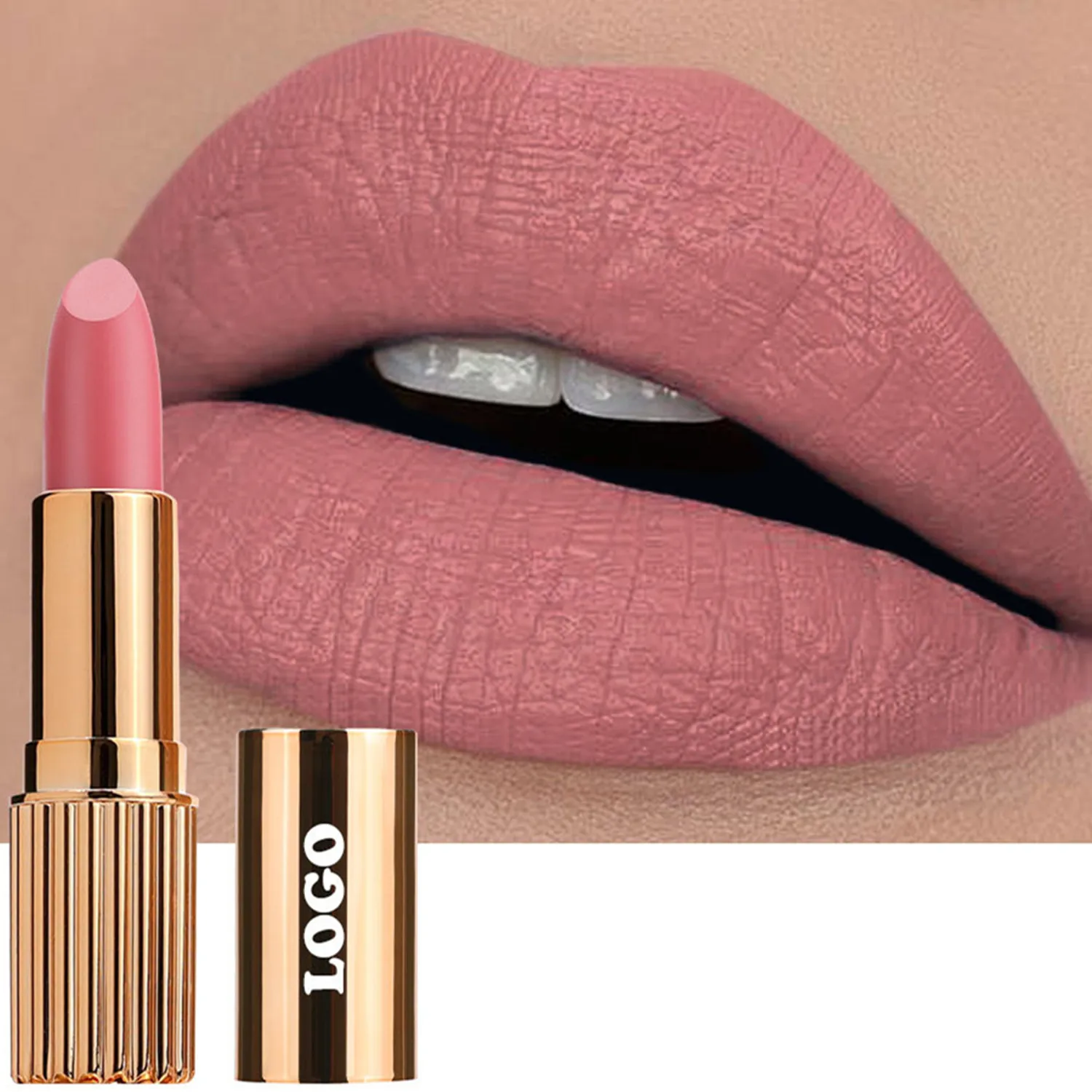 Wholesale New Formula High Pigment Mineral Moisturizing Nude Waterproof Golden Matte Cream Lipstick 24 Colors Vegan Cruelty-Free