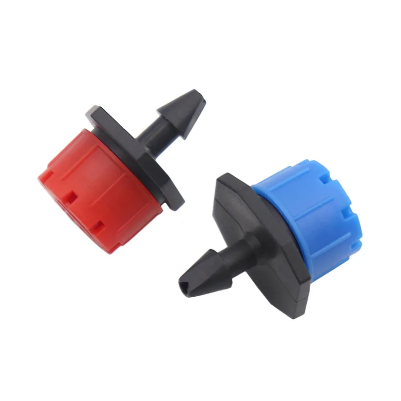 

wholesale 8 Holes Garden Irrigation 1/4 inch Hose Drip Irrigation System Agriculture Watering Emitter Adjustable Dripper, Red and blue
