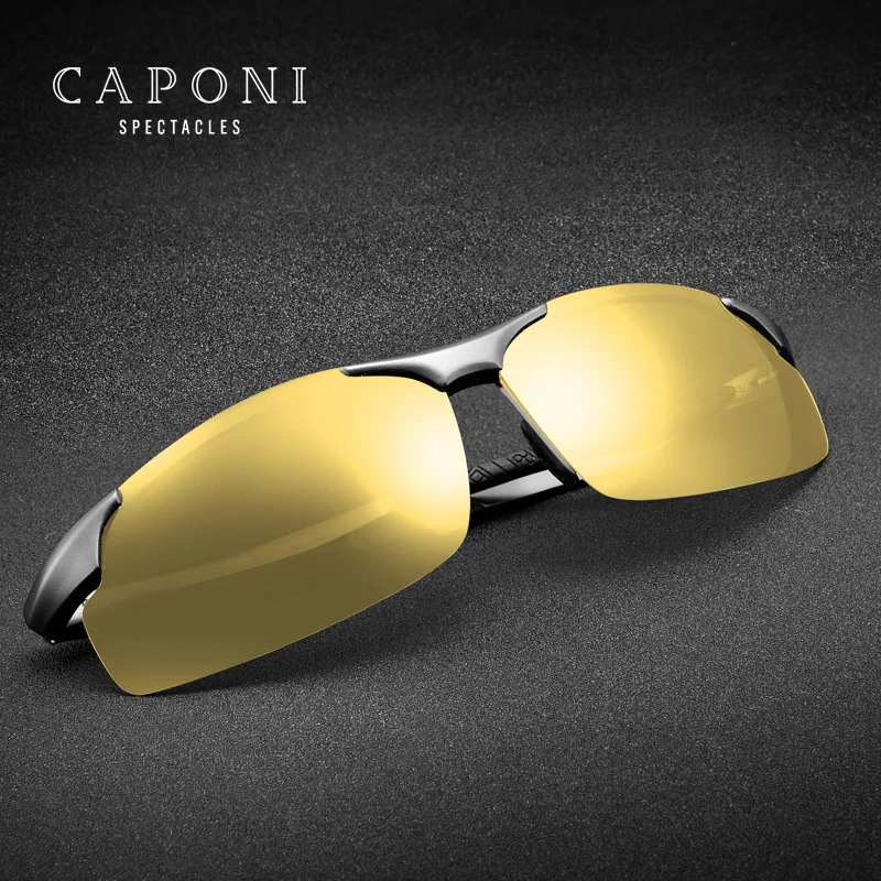 

CAPONI 2021 Uv400 Sunglasses Gafa De Sol Aluminum Magnesium Custom Logo Polarized Night Vision Sunglasses For Men