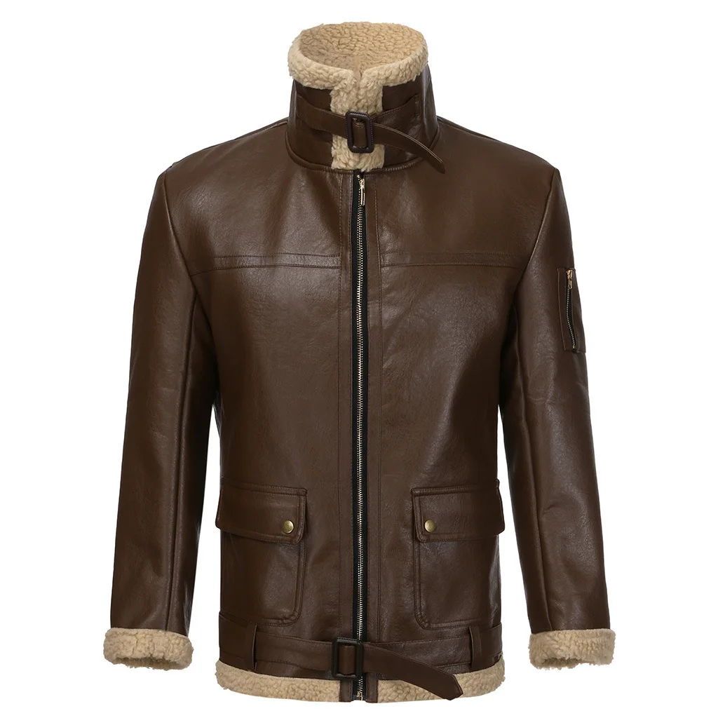 

Popular Leather Jacket For Men Mens Woolen Coats Winter Mans Woolen Plain Coat