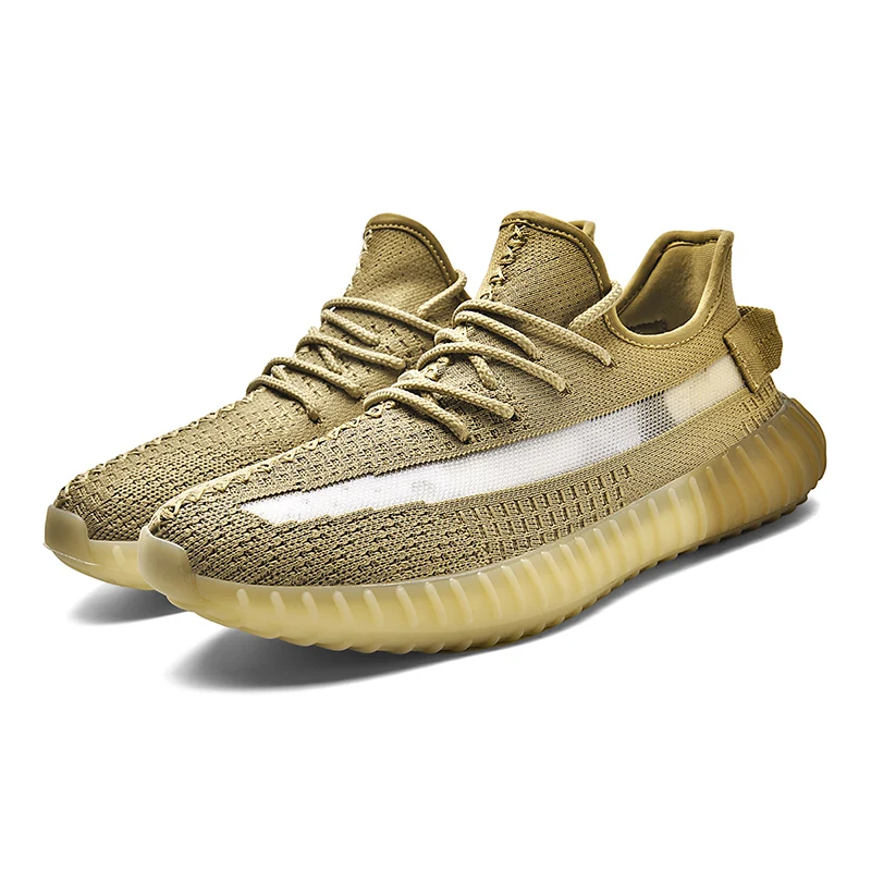 

Factory Supply Wholesale 350 Lightweight For Men And Women Flyknit Sport Running Shoes, White / grey / gold