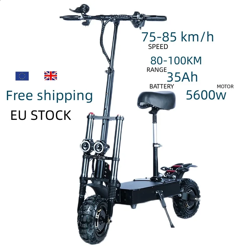 

Offroad Geofought E5B 2 wheels self balanicng 11inch 35ah 60V 5600W 75-85km/h 80-100km EU stock electric scooter with dual motor