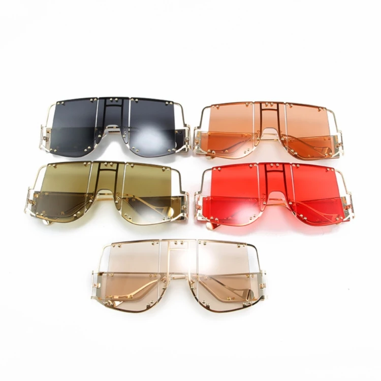 

Rivet Fashion Four Lenses Wrap Glasses Big Frame Protection High Quality Oversized Cool Retro Brand Design Sunglasses
