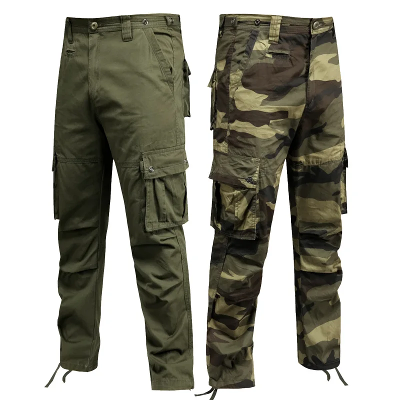 

Free Shipping Outdoor Army Fan Training Camouflage Trousers Multi-pocket Straight Loose Overalls Men's Tactical Military Pants