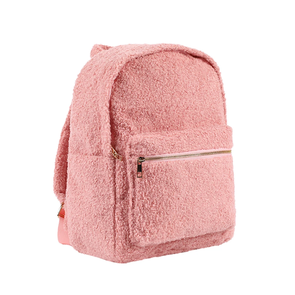 

Wholesale No MOQ Children Large Capacity Fluffy Book Bag Sherpa Kids Bags School Plush Backpacks Kids School Bag