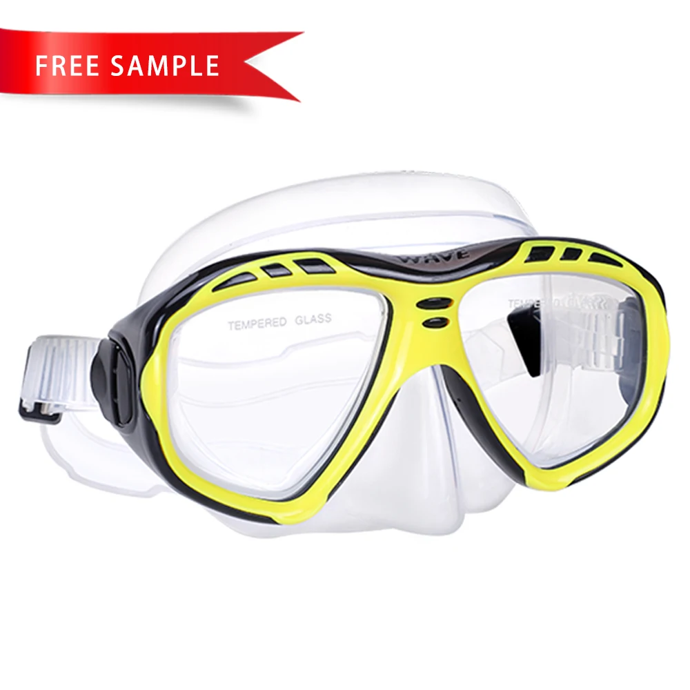 

Big Frame Transparent Tempered Glass Diving Snorkeling Mask For Adult, Any color