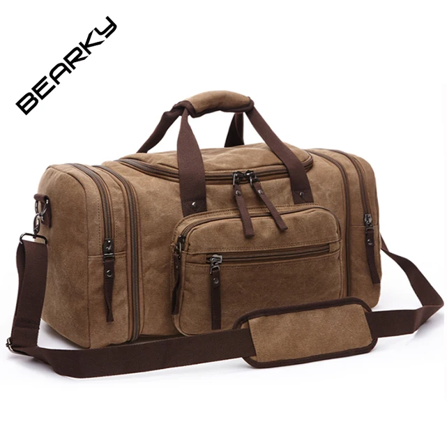 

Mens Canvas Duffle Bags Wholesale Wet Pocket Shoes Compartment Outdoor Overnight Travel Weekend Sport Bag With Logo