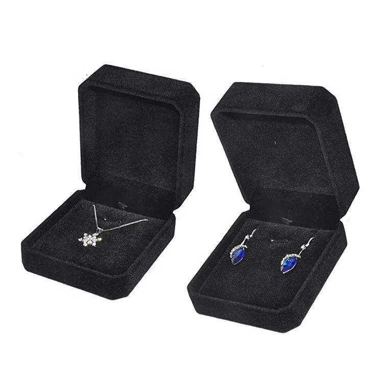 

Necklace Jewellery Box Custom luxury velvet fabric inserts jewelry packaging box, Black, blue, green, grey, pink, white, yellow, etc