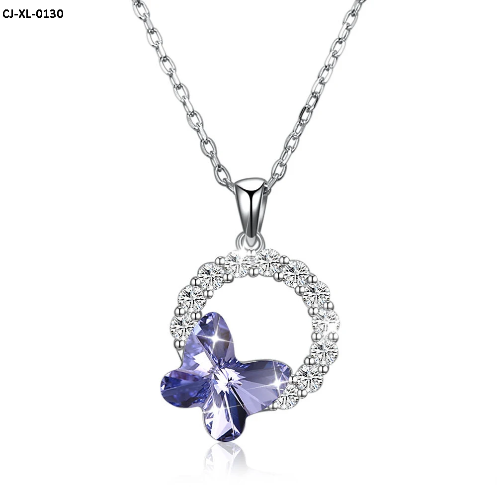 

Romantic temperament round pendant collarbone chain jewelry 925 sterling silver fashion street beat necklace
