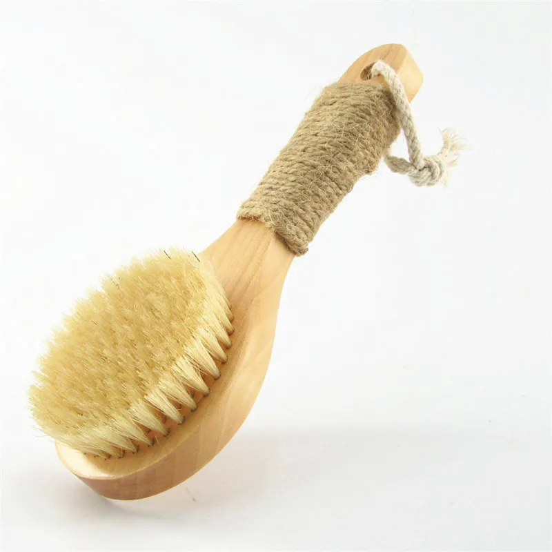

Natural Wooden Bristle Cellulite Exfoliating Body Smoother Dry Skin Bath Brush