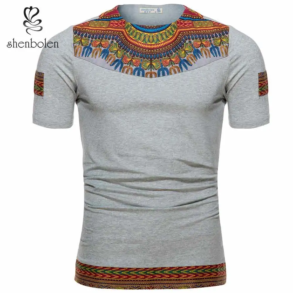 

African Men Clothing Fashion Dashiki Designs Men Tops 100% Cotton Casual Men T-shirt Wholesale, As picture or customized