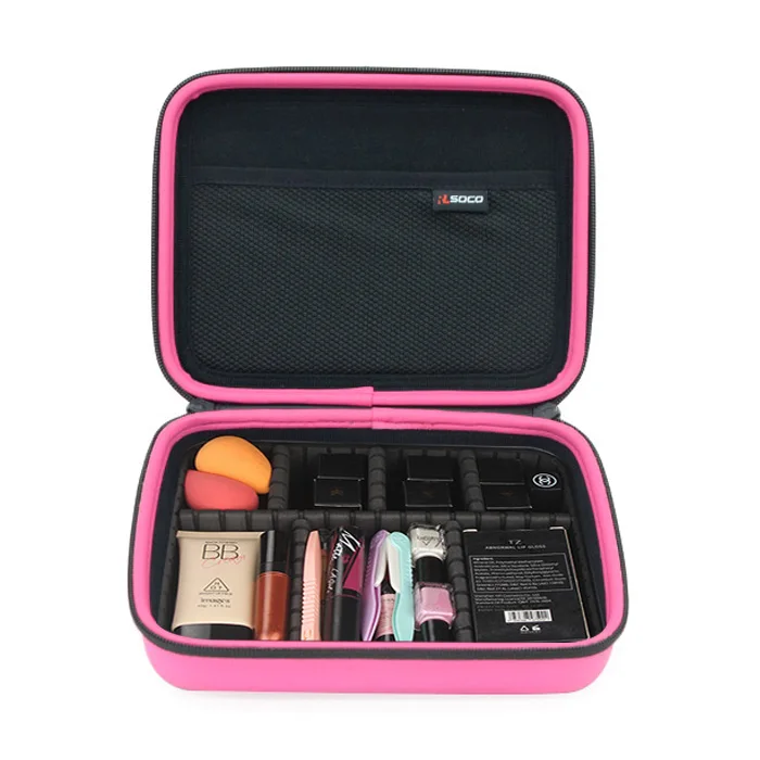 

2021 hot sale customized classic makeup case eva hard cosmetic bag for cosmetic case, Pink , pantone color can be choose