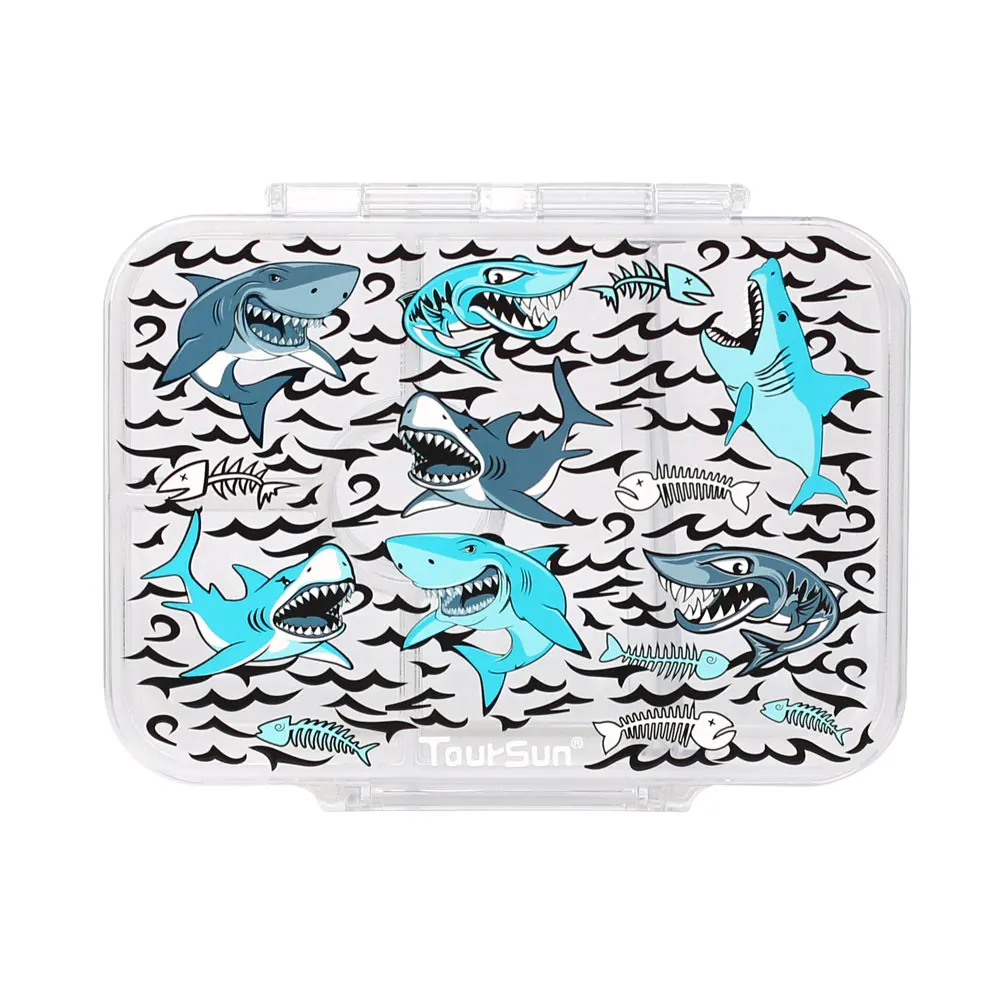Custom Logo Clear Shark Tritan BPA-Free Kids Bento Lunch Box School Dining Essentials for School Kids