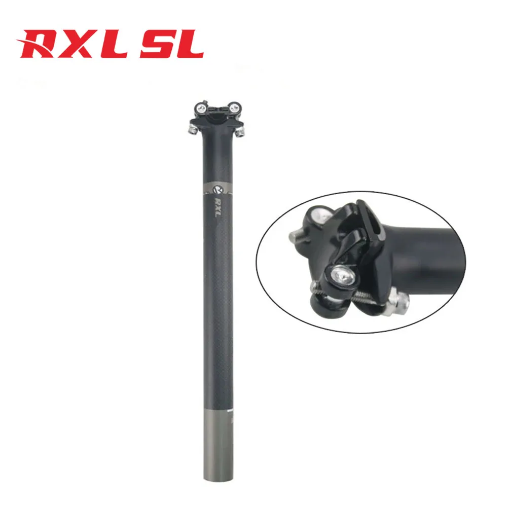 

RXL SL OEM Wholesale Offset zero Angle Gray 27.2*350/400mm Bicicle Seatpost Suspension Bicycle Carbon Seat post 31.6mm For Bike