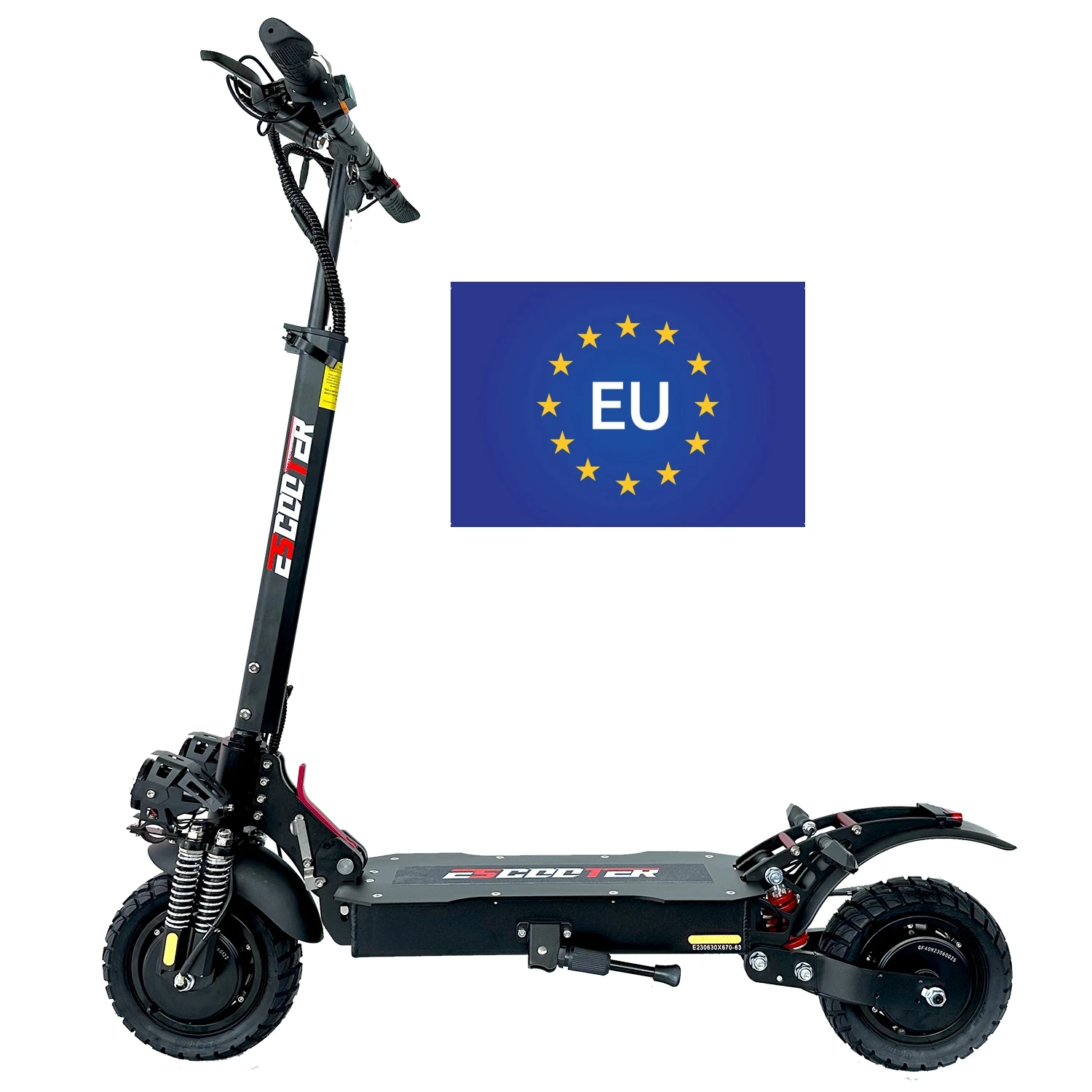 

New Off-Road Dual Motor Electric Scooter With Suspension 48V 2400W 10 Inch Escooter 55km/h speed in EU warehouse