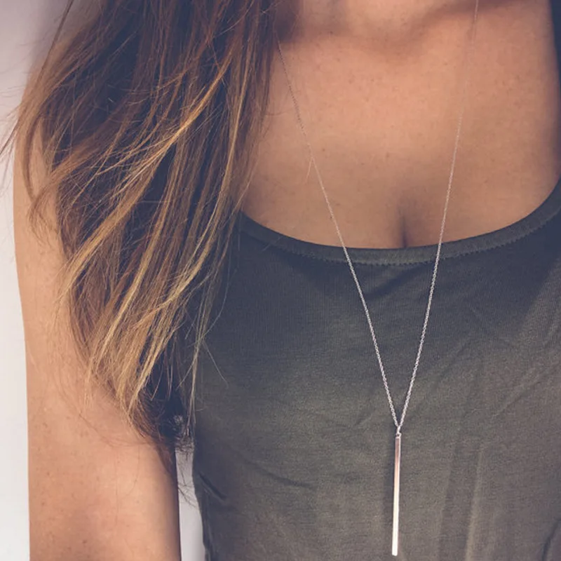 
Wholesale America Style Gold Color Different Style Alloy Pendant Women Bar Necklace 
