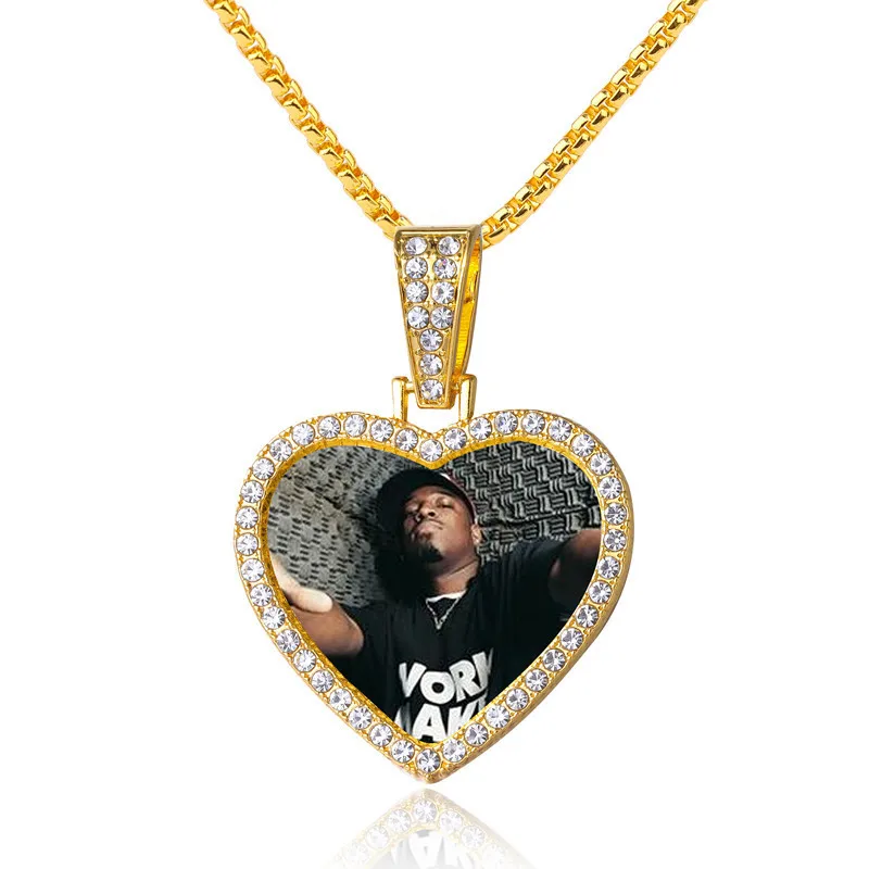 

Wholesale hiphop jewelry sublimation necklaces pendants blanks for sublimation necklace pendant jewelry for memory photo, Silver&gold