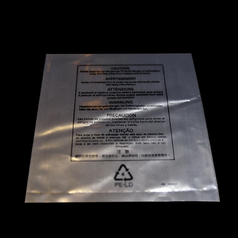 China Manufacture Plastic Clear Pe Big Size Bag 3 Side Seal Pe Vacuum Bag