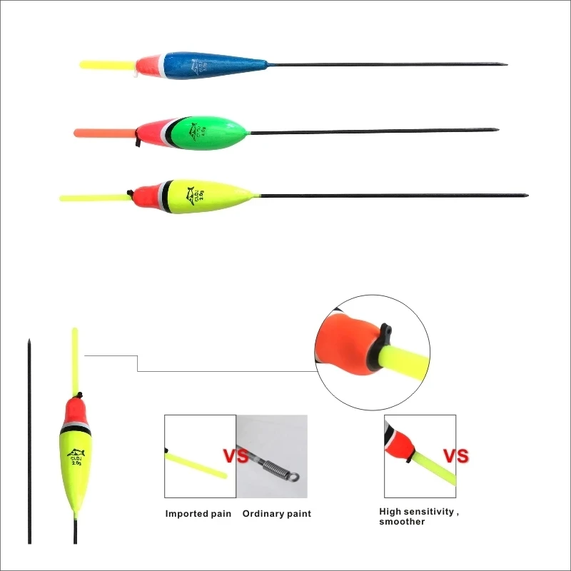 

Fishing Float Set Buoy Bobber Stick Fish Tackle Vertical 1g 2g 2.5g 4g 5g Mix Size Color for Carp Fishing Accessories, Green