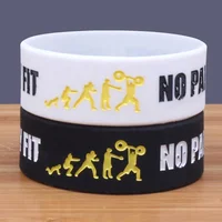 

Fashion Debossed Everybody Fit No Pain No Gain Silicone Wristband pulsera de silicona