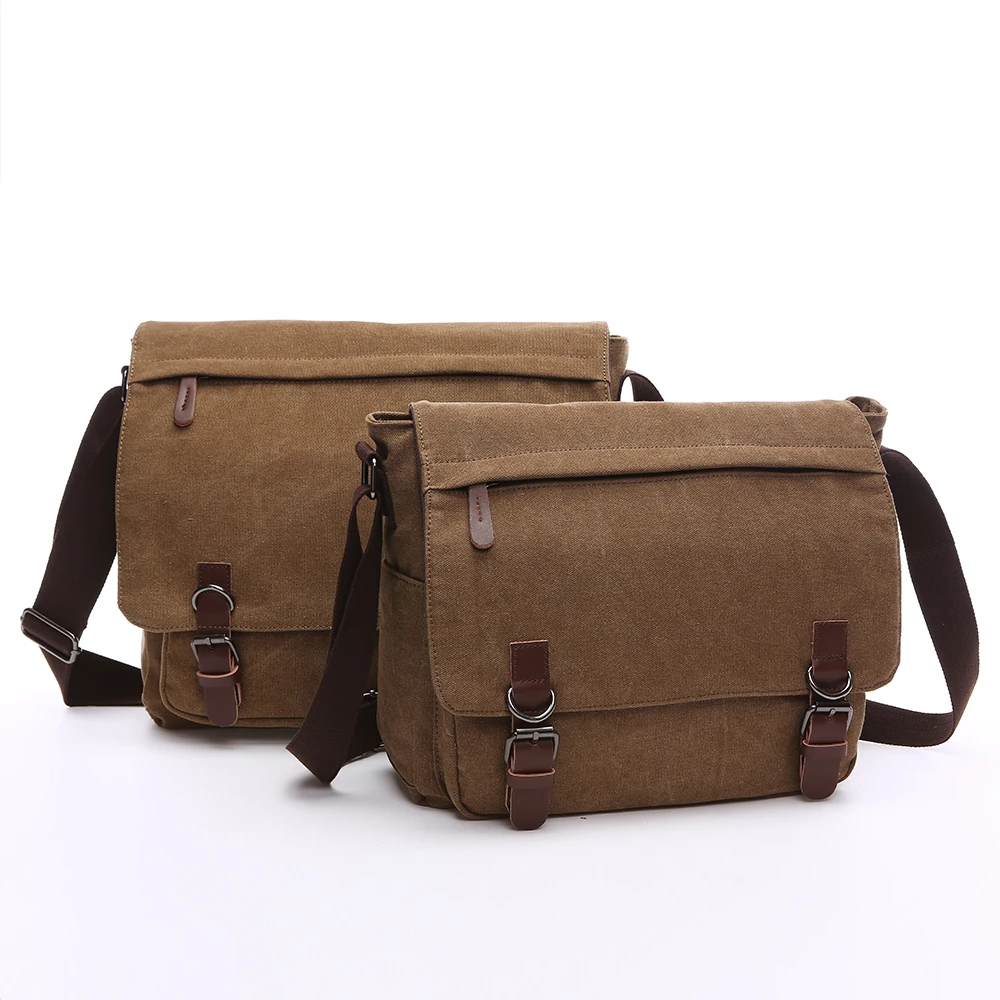 

ZUOLUNDUO solid color messenger laptop bag canvas shoulder bag sling bag for man