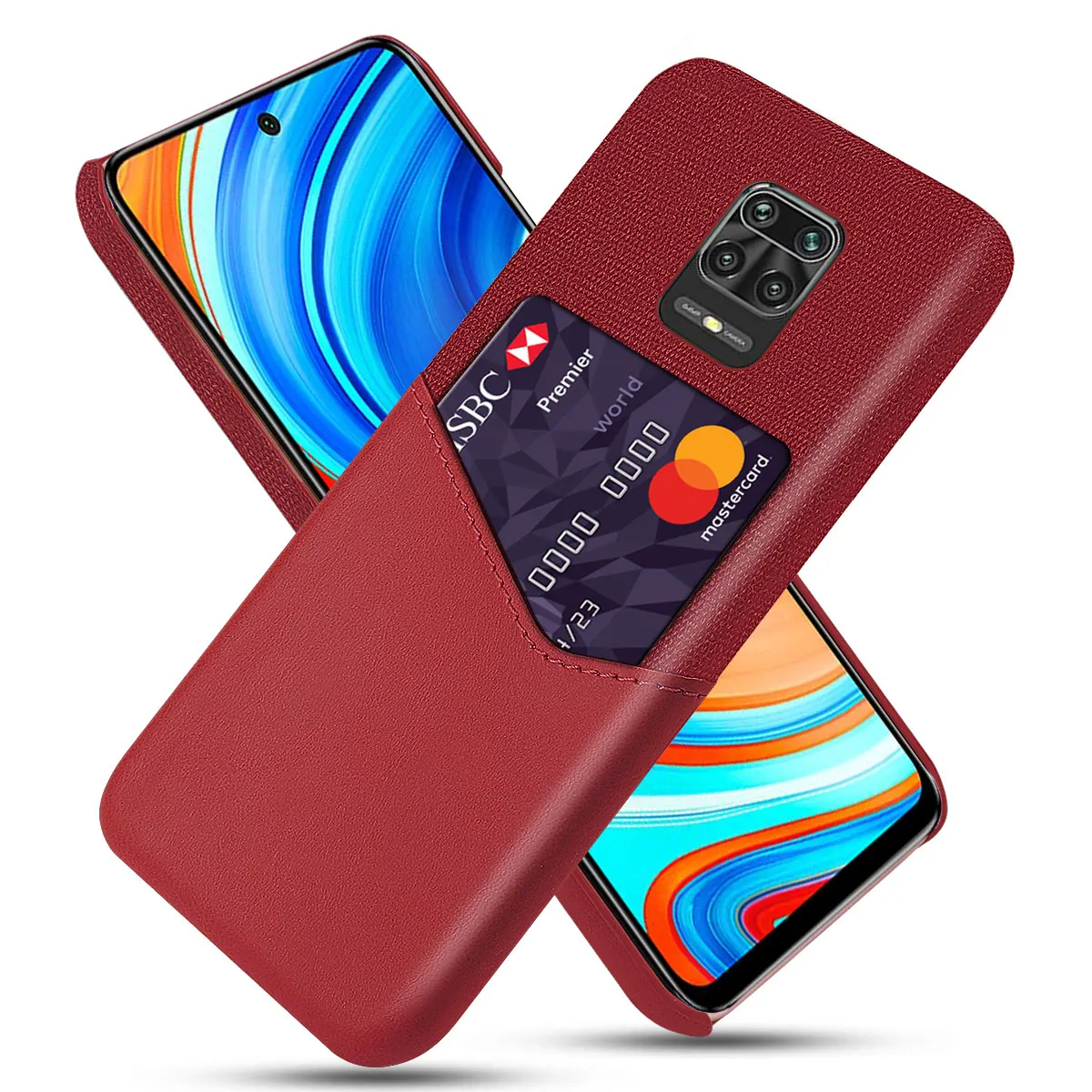 

2021 TPU PU phone covers unique designers luxury mobile case for redmi note 9 pro max, 5 colors